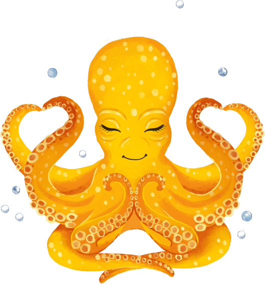 The Dive Deep octopus, meditating